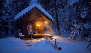 Finnish Sauna and Cabin Winter Adventure