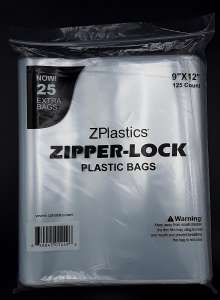 9X12 2mil Clear Resealable Plastic Bag By ZPlastics