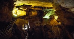 Adventure Hacks and crew touring the Mammoth Caves in Mammoth Cave National Park