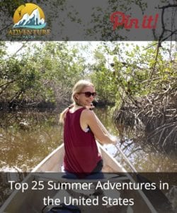 Adventure Hacks explorer paddling through the Florida Everglades with her husband - Pinterest Graphic