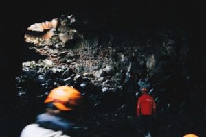 cave hikers