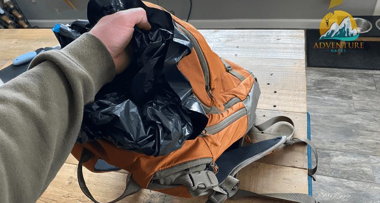 Waterproof backpacking garbage back liner