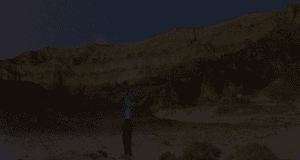 night hiking in the desert