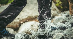 Hiking through a creek and getting shoes and socks wet