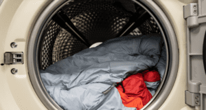 Sleeping bag in a washing machine