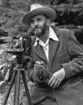 Ansel Adams taking photos in the Sierra Nevadas