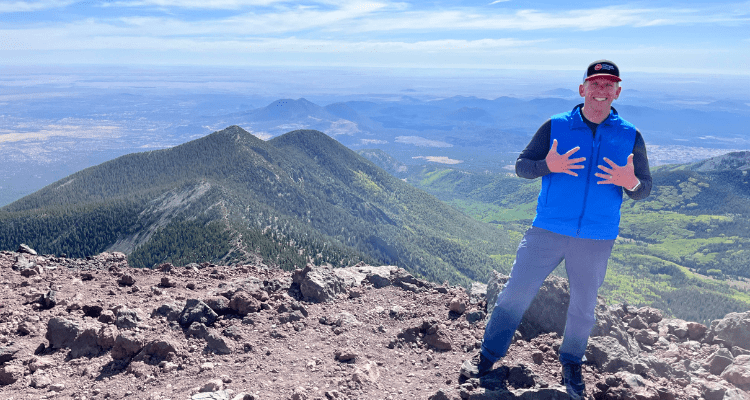 Michael Putnam aka Putty at the top of Humphreys Peak Spring of 2022